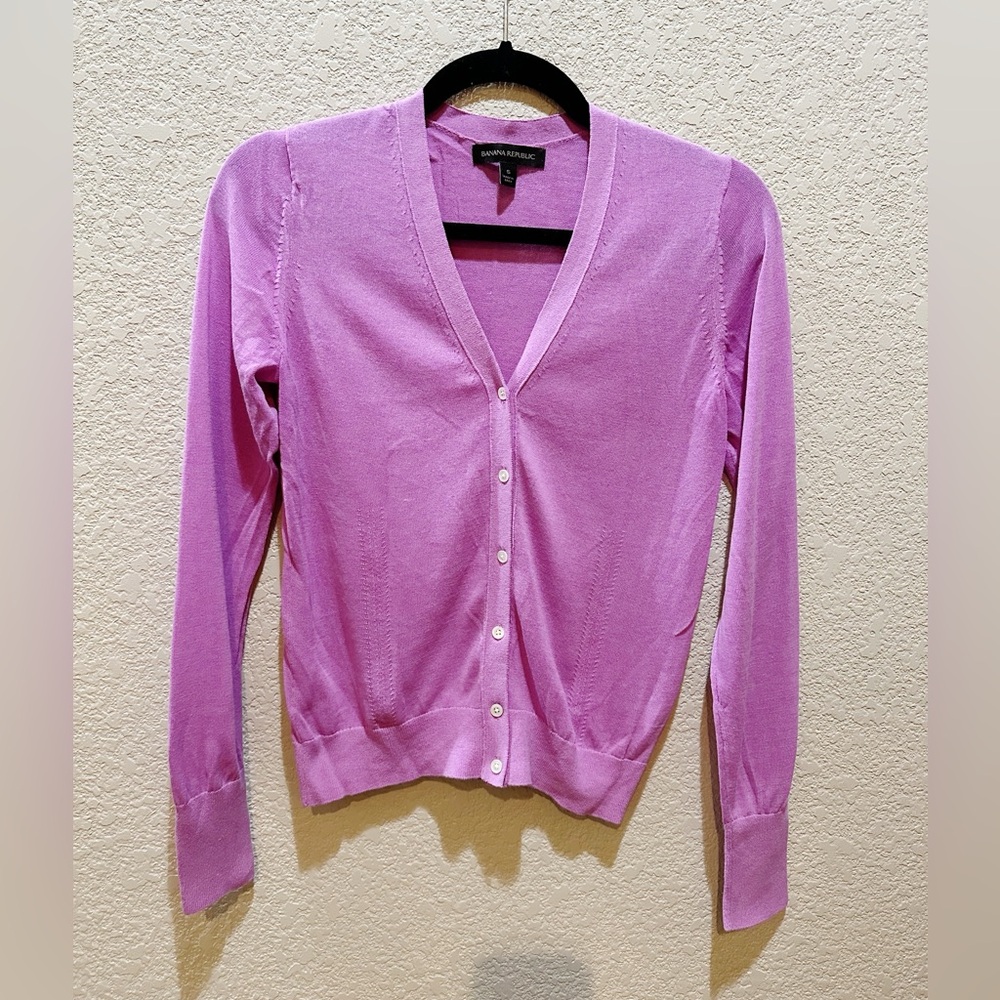 Banana Republic Purple Cardigan, Size Small